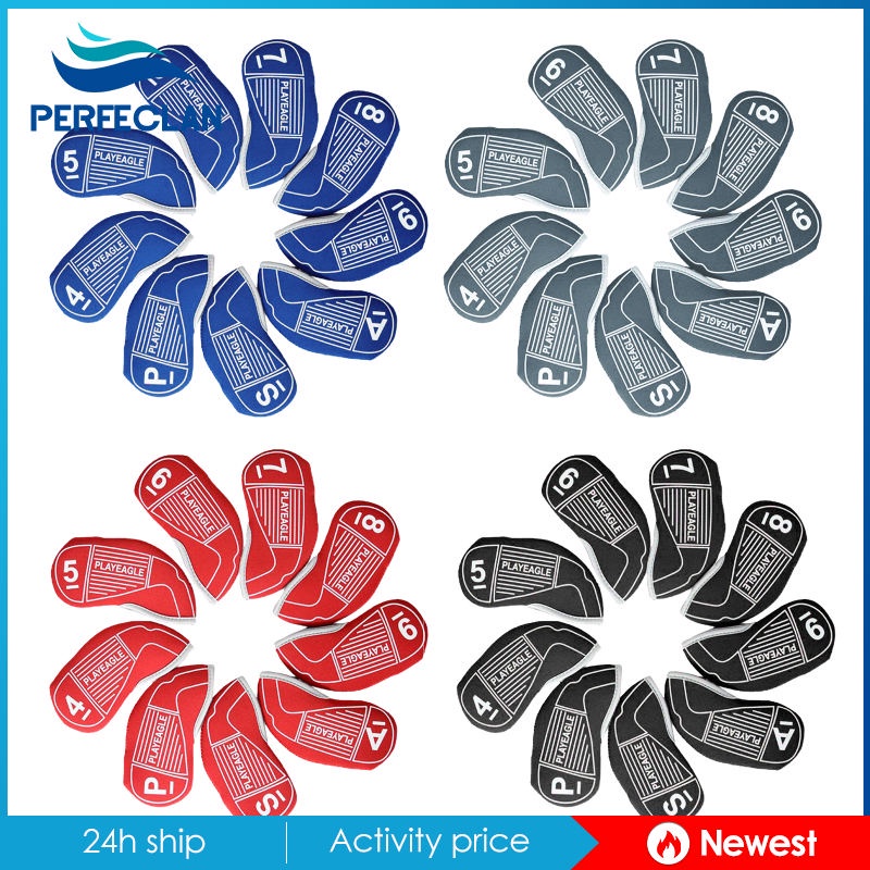 Set 9 Vỏ Bọc Bảo Vệ Đầu Gậy Đánh Golf Bằng Cao Su Tổng Hợp