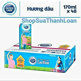 [HSD T6-2024] Thùng 48 Hộp Sữa Dutch Lady Cao Khoẻ vị dâu 170ml