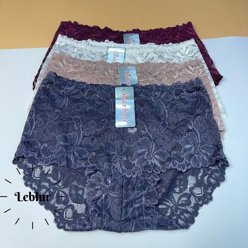 Quần lót ren xuyên thấu cao cấp Thái Lan, chip Sisterhood co dãn cạp cao 1297, Leblur