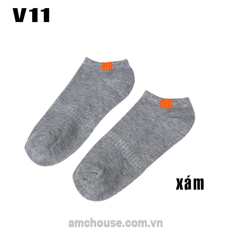 Tất nam, vớ nam cổ thấp cổ sọc vuông V11