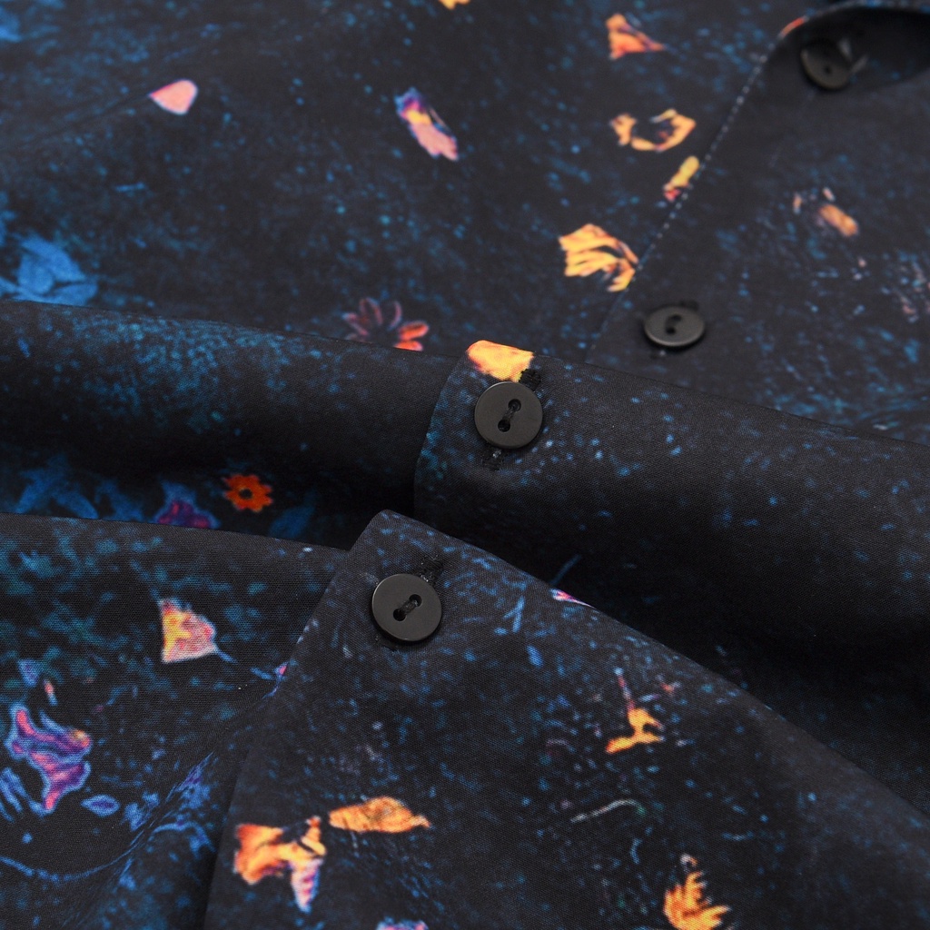 Áo sơ mi nam FLEX Fullbox ngôi sao, vải lụa thoáng mát , mềm mịn, thấm hút , không nhăn, áo sơ mi họa tiết