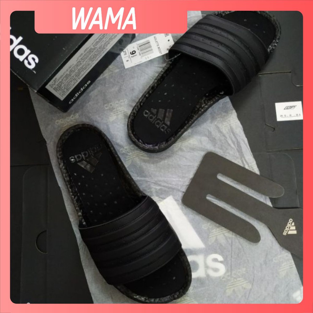 Dép Quai Ngang Thể Thao Adilette Boost All Black