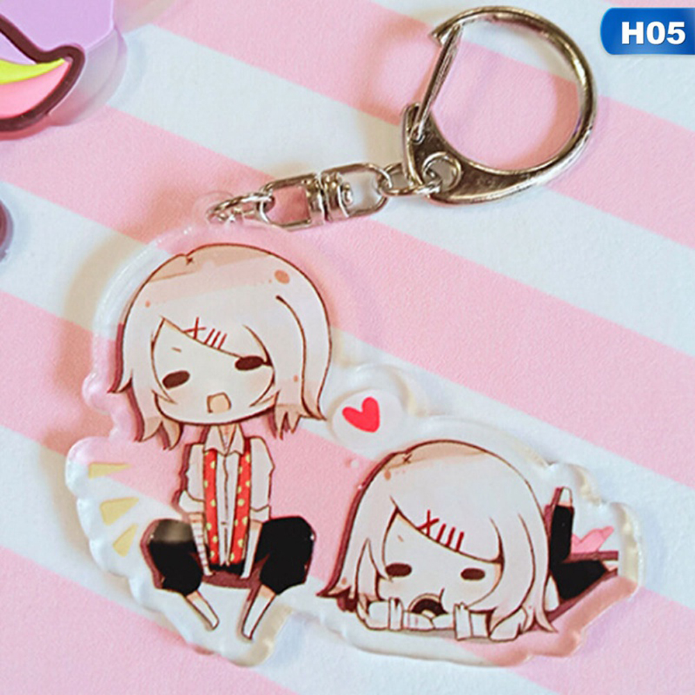 Móc khóa gắn mặt hình nhân vật Ken Kaneki trong phim hoạt hình Tokyo Ghoul