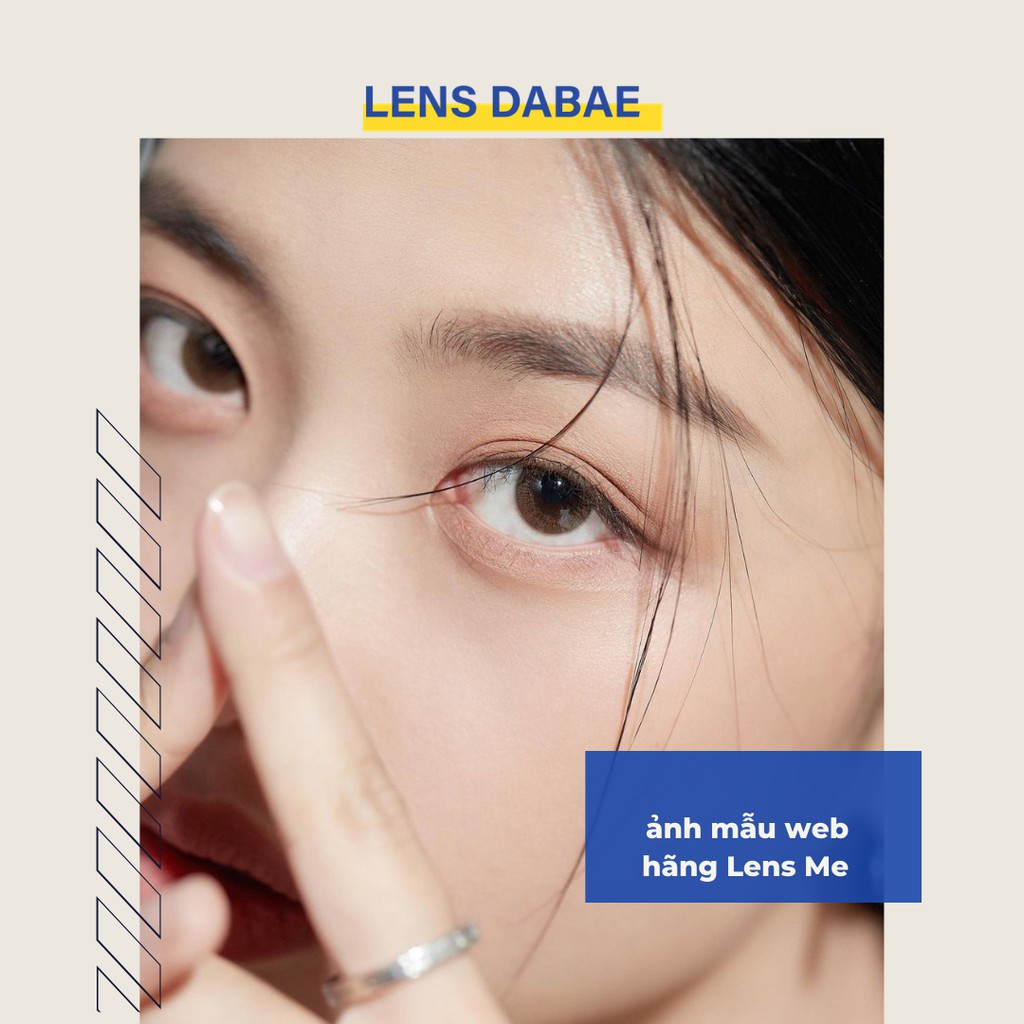 hãng Lensme YOUNG LONG BROWN kính áp tròng  Hàn Quốc lens nâu trà sữa tự nhiên chất liệu hema có độ cận