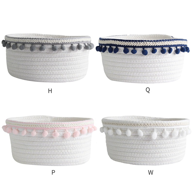1pc Unique Woven Wool Ball Storage Basket Household Cotton Thread Storage Basket