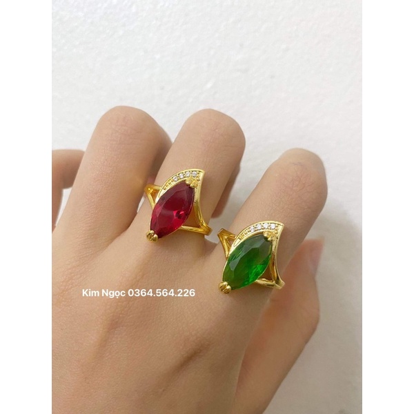 Nhẫn Hạt dưa mạ vàng cao cấp cho nữ Kim Ngọc trang sức mạ vàng cao cấp