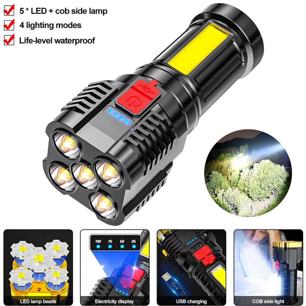 Đèn Pin Led Z5V2 Siêu Sáng Đa Năng Có Thể Sạc Lại Tiện Dụng