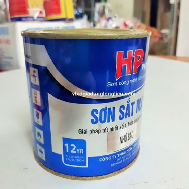 Sơn chống rỉ, sơn sắt mạ kẽm HP Paint 800g màu dưa hấu