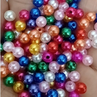0.5kg hạt nhựa tròn ngọc trai 4/6/8/10/12mm nhiều màu