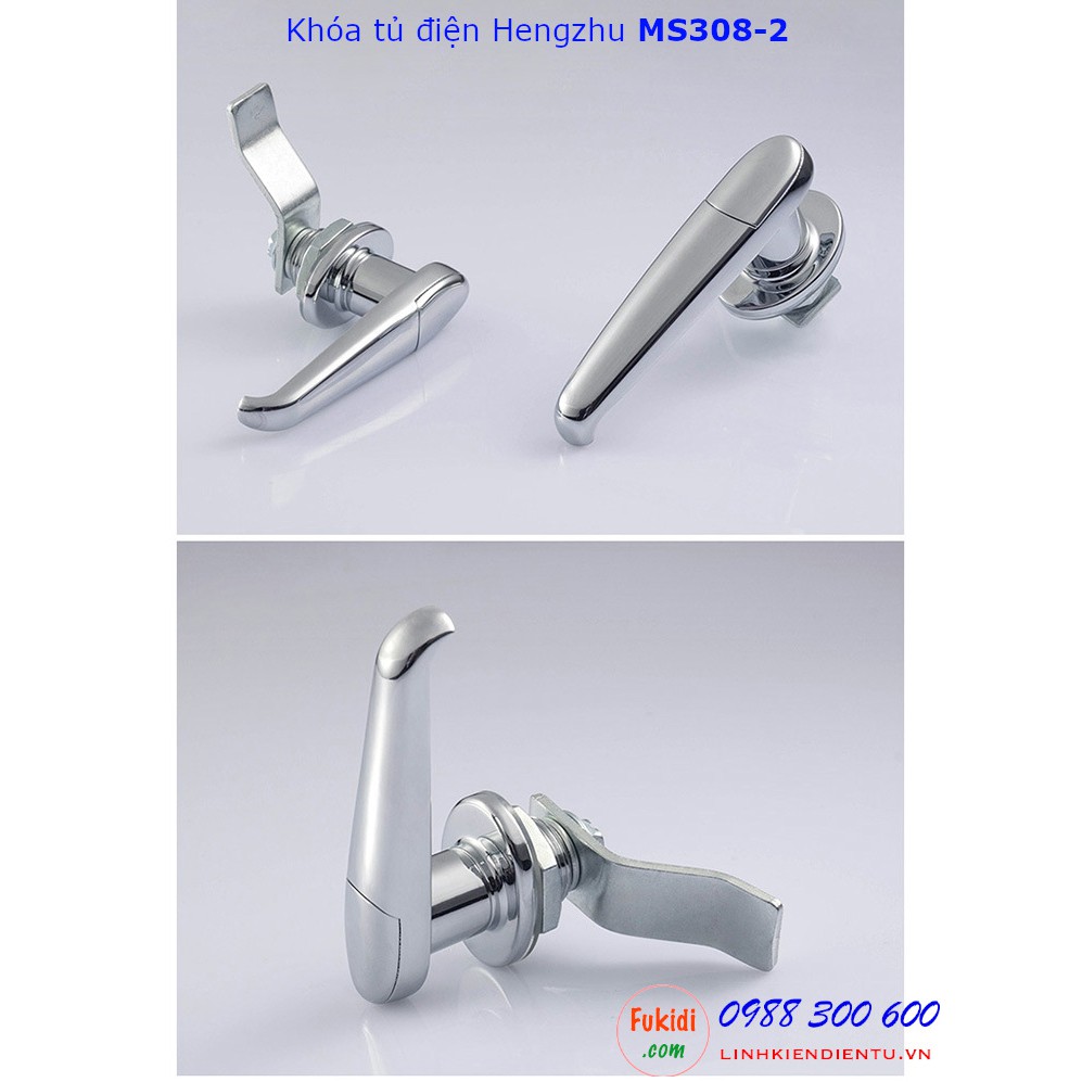 Khóa tủ điện MS308-2-1 chất liệu hợp kim kẽm mạ crome, có chìa khóa
