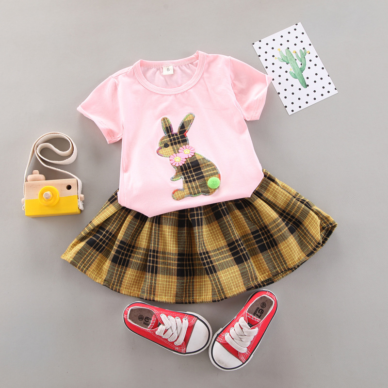 2021 New Baby & Girl Cute Rabbit T-shirt with Dress Set, 1-5 Years Old Baby Clothing, Baby Girls Fashion, Girls Fashion,  Baby Fashion, Kids Fashion, Girls T-shirt and Dress Set - BabyBee's Store - BB00060