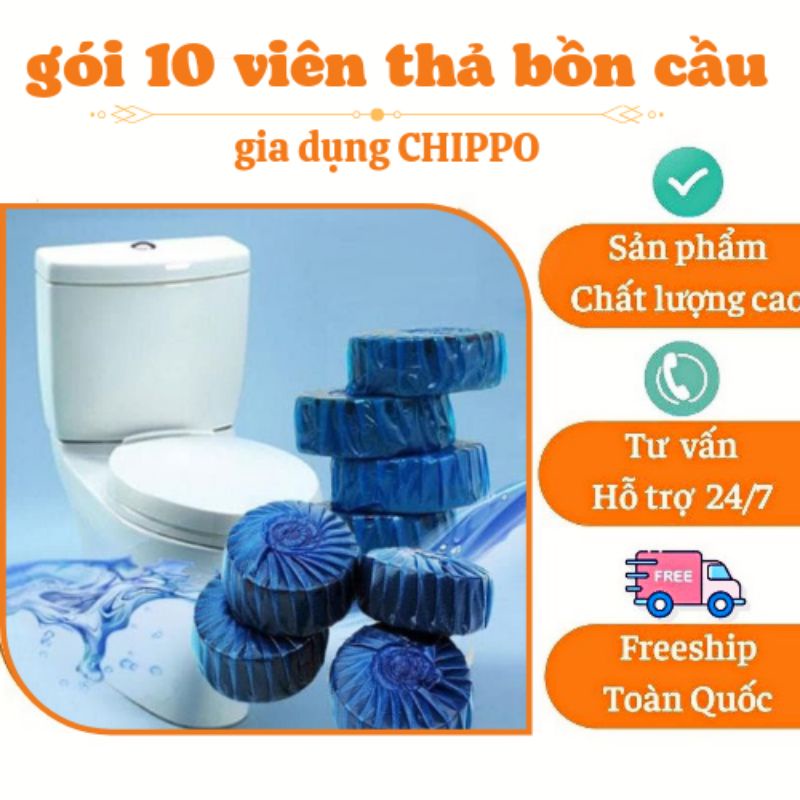Bộ 10 Viên Khử Mùi Tẩy Bồn Cầu Thế Hệ Mới  - Viên Thả Toilet Diệt Khuẩn