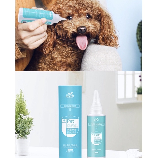 (Cần có) Nước nhỏ mắt cao cấp chó chó mèo hộp 60ml, giúp thua cưng hạn chế chảy nước mắt
