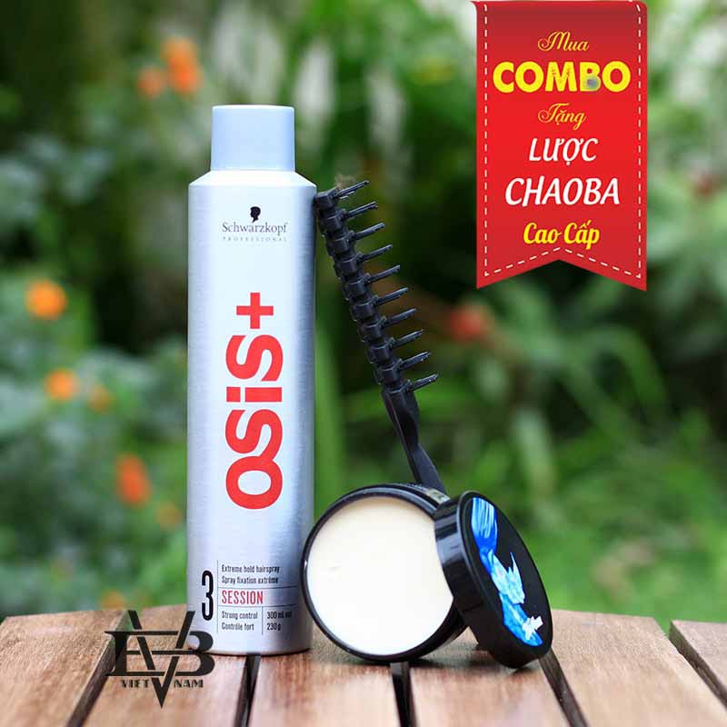 [CHÍNH HÃNG - BYVILAIN SHOP TPHCM] Gôm xịt tóc Osis+ 3 Session Finish 300ml + Sáp vuốt tóc Blumaan Meraki + Tặng lược