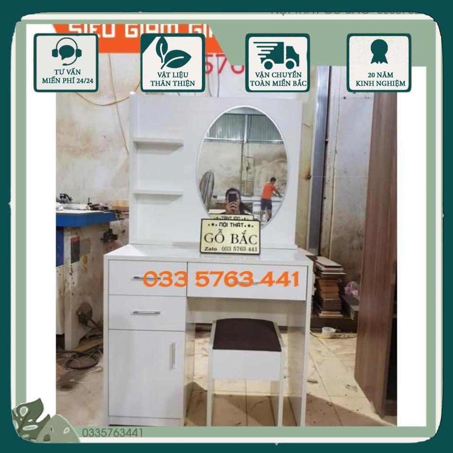 GIÁ GỐC - Bàn trang điểm gỗ MDF phủ melamine rộng 80cm kèm ghế hàng loại 1 !