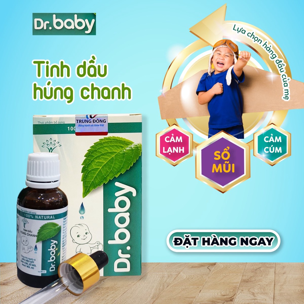 Tinh dầu húng chanh Dr.Baby 30ml cho bé