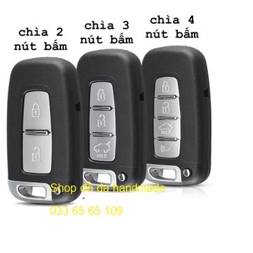 Bao da chìa khóa Hyundai Sonata, Tucson, Santafe, Genesis, i30, Elantra, Veloster kèm móc khóa