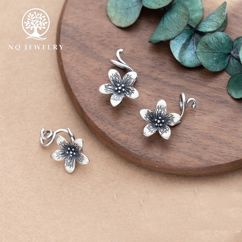 Charm bạc hoa 5 cánh treo - NQ Jewelry