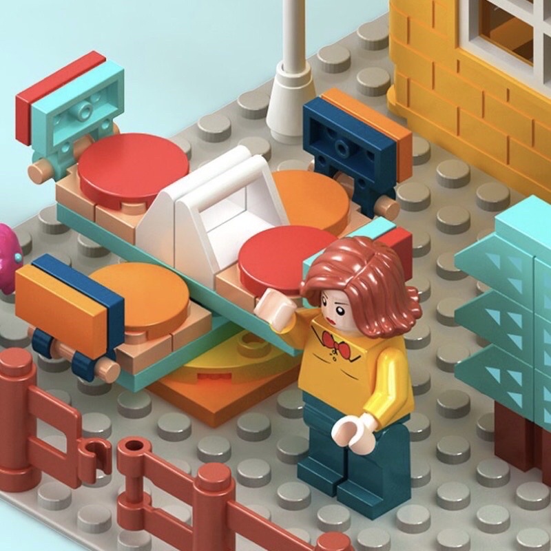 Lego cầu trượt kèm ô tô 🌈 Lego lắp ráp xếp hình đường ray ô tô cầu trượt cao cấp 512 chi tiết