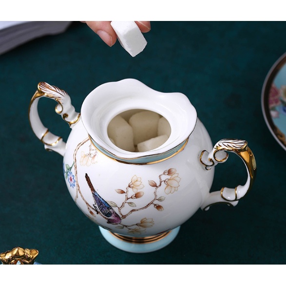 Bộ Ấm Pha Trà Sứ Xương. Bộ tách pha trà sứ xương cao cấp kèm hộp quà tặng vali.