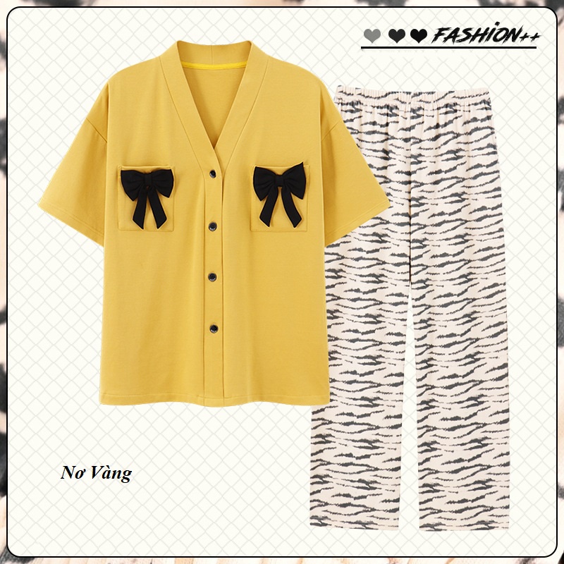 Bộ đồ ngủ nữ, đồ ngủ nữ cadigan mùa hè phong cách nhật BN03