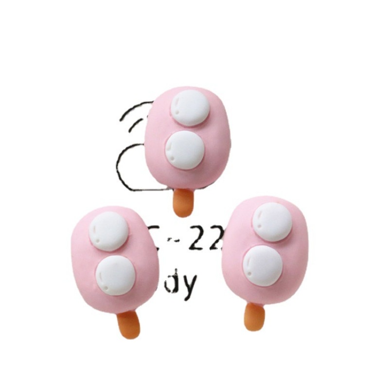 Set 10 Phụ Kiện Trang Trí Ốp Điện Thoại Hình Tai Thỏ / Nấm / Mặt Trăng Màu Hồng / Trắng Dễ Thương DIY