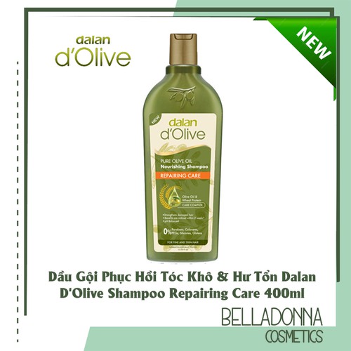 [Chính Hãng] Dầu Gội Olive Phục Hồi Tóc Khô &amp; Hư Tổn Dalan D'Olive Shampoo Nutrition Repairing Care 400ml