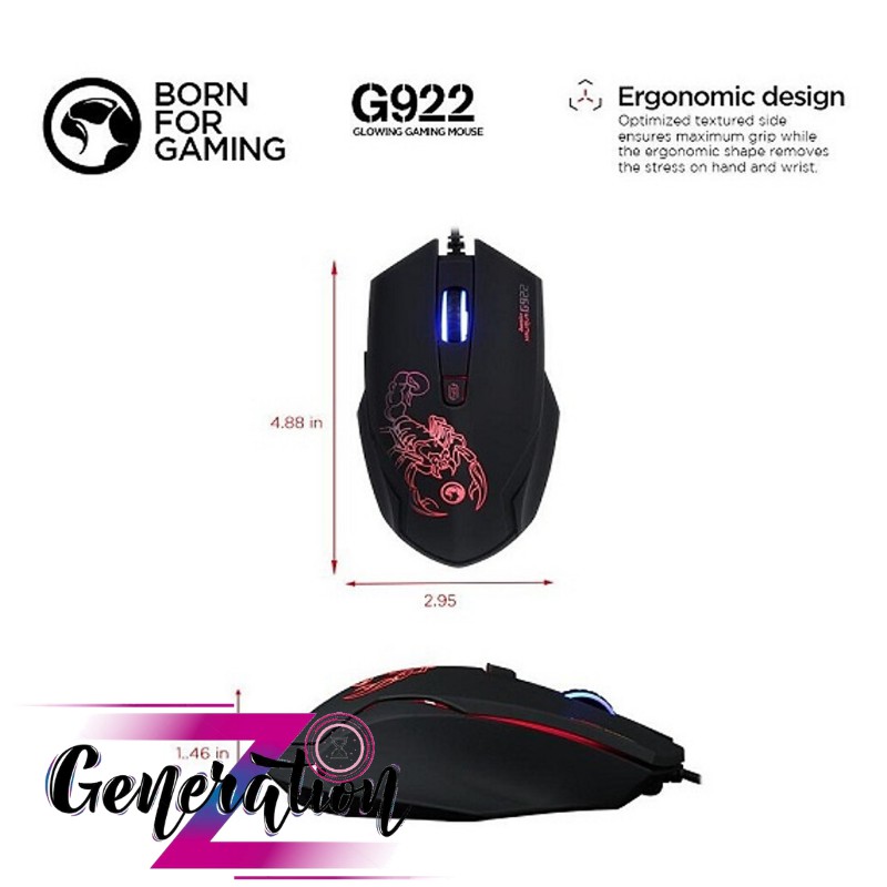 [Mã 2404EL10K giảm 10K đơn 20K] Chuột quang chuyên Game MARVO G922