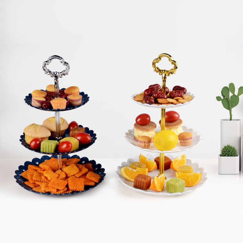 Set khay trưng bày bánh trái cây tiệc tùng 3 tầng