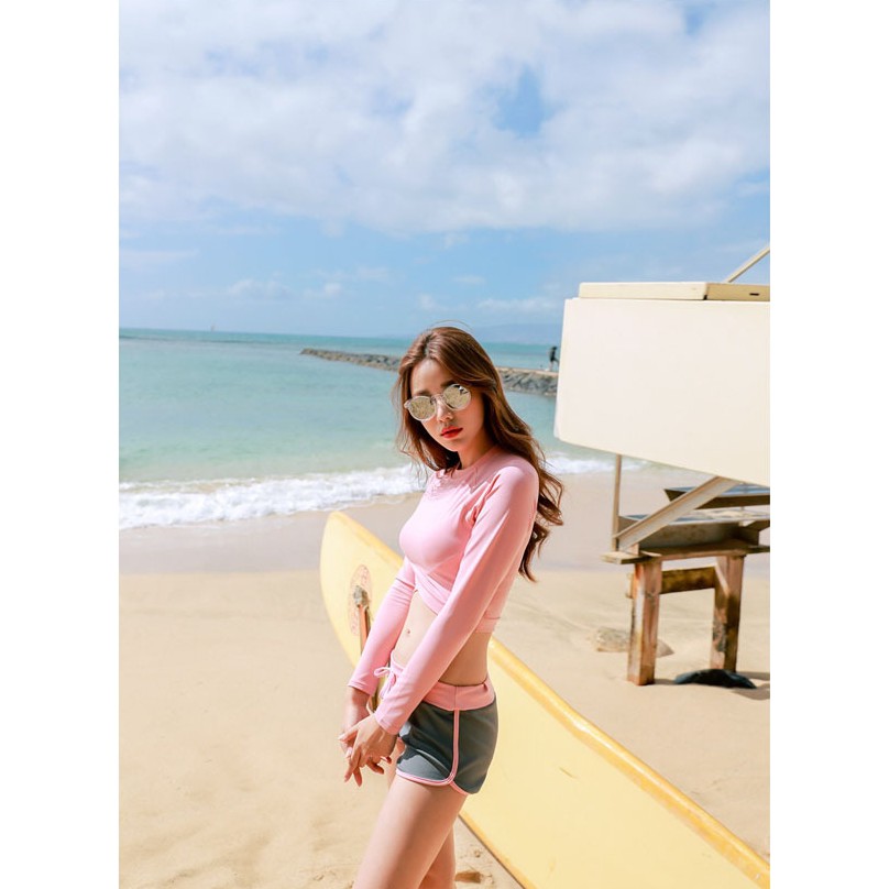 2 mảnh dài tay hồng ghi | BigBuy360 - bigbuy360.vn