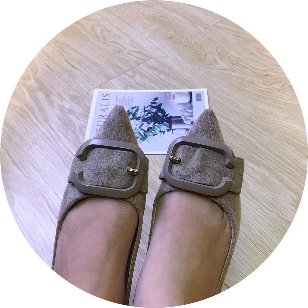Giày cao gót Nữ ⚡️𝐅𝐑𝐄𝐄 𝐒𝐇𝐈𝐏⚡️Scandal mũi nhọn gót vuông 4 phân 2 hàng Quảng Châu chuẩn