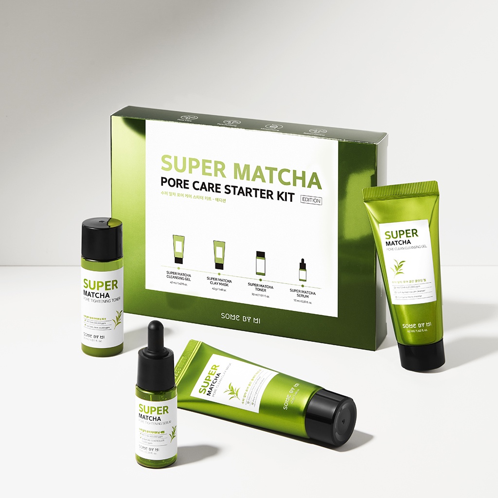 Bộ 4 sản phẩm mini Trà Xanh thu nhỏ lỗ chân lông Super Matcha Pore Care Starter Kit