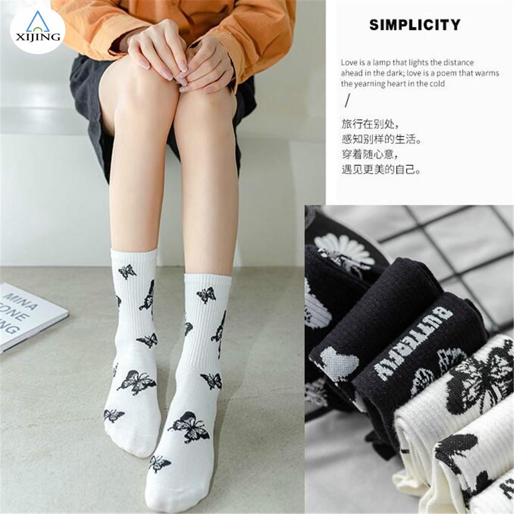 Tất Chân Dáng Dài Họa Tiết Bướm Thời Trang Cho Nữ