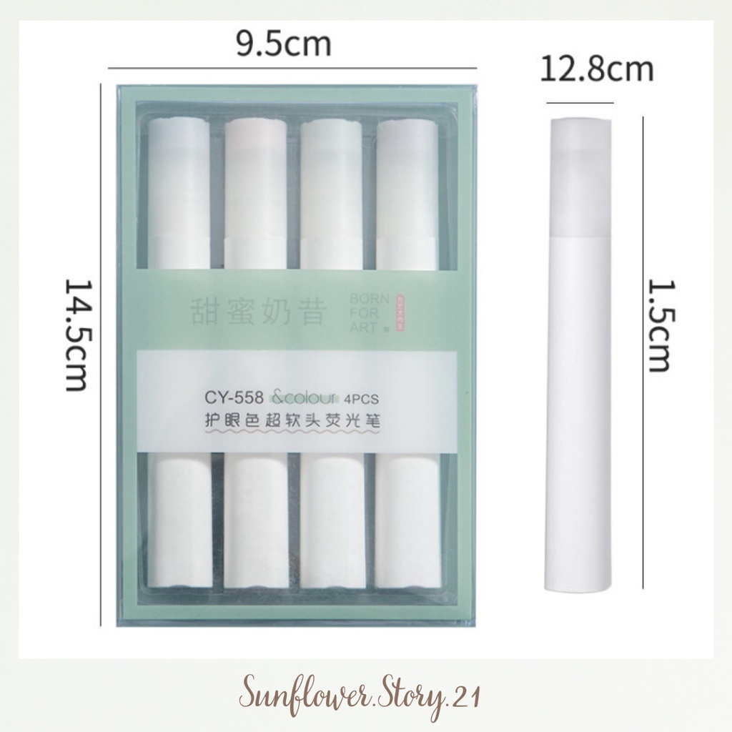 [FREESHIP 50K] Set 4 bút highlight pastel, bút đánh dấu nhớ dòng cute nhiều màu marker dễ thương