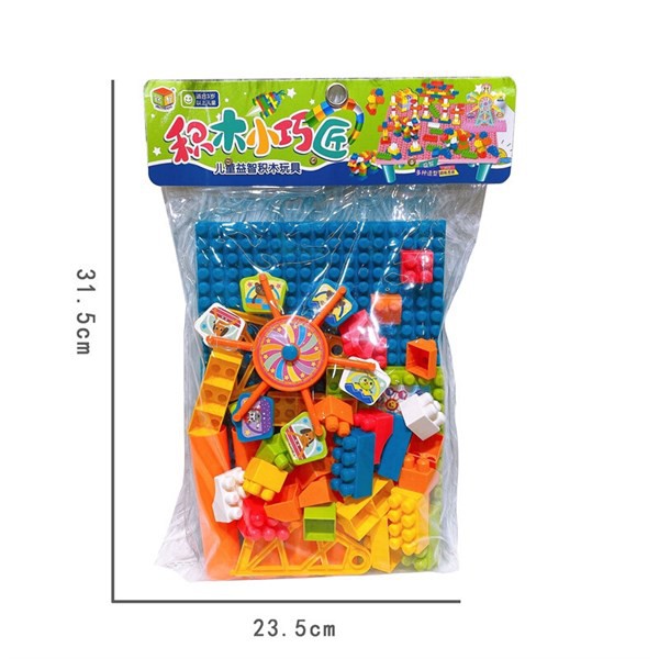 [CỰC ĐẸP] Túi đồ chơi LEGO xếp hình quạt gió có bàn y hình cho bé 6671