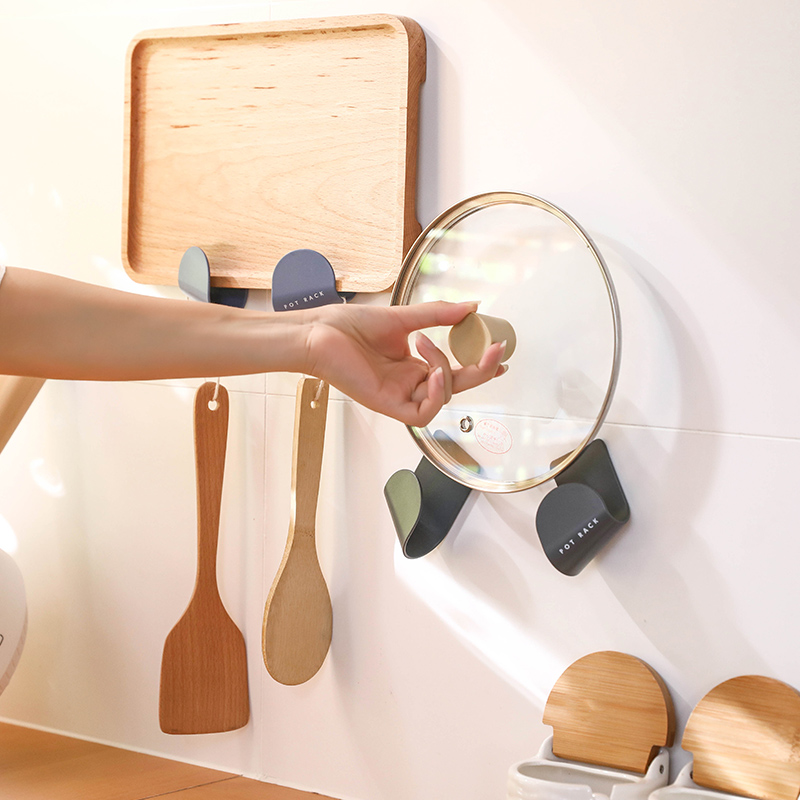 Cặp Móc Dán Tường Treo Nắp Nồi Tiện Lợi