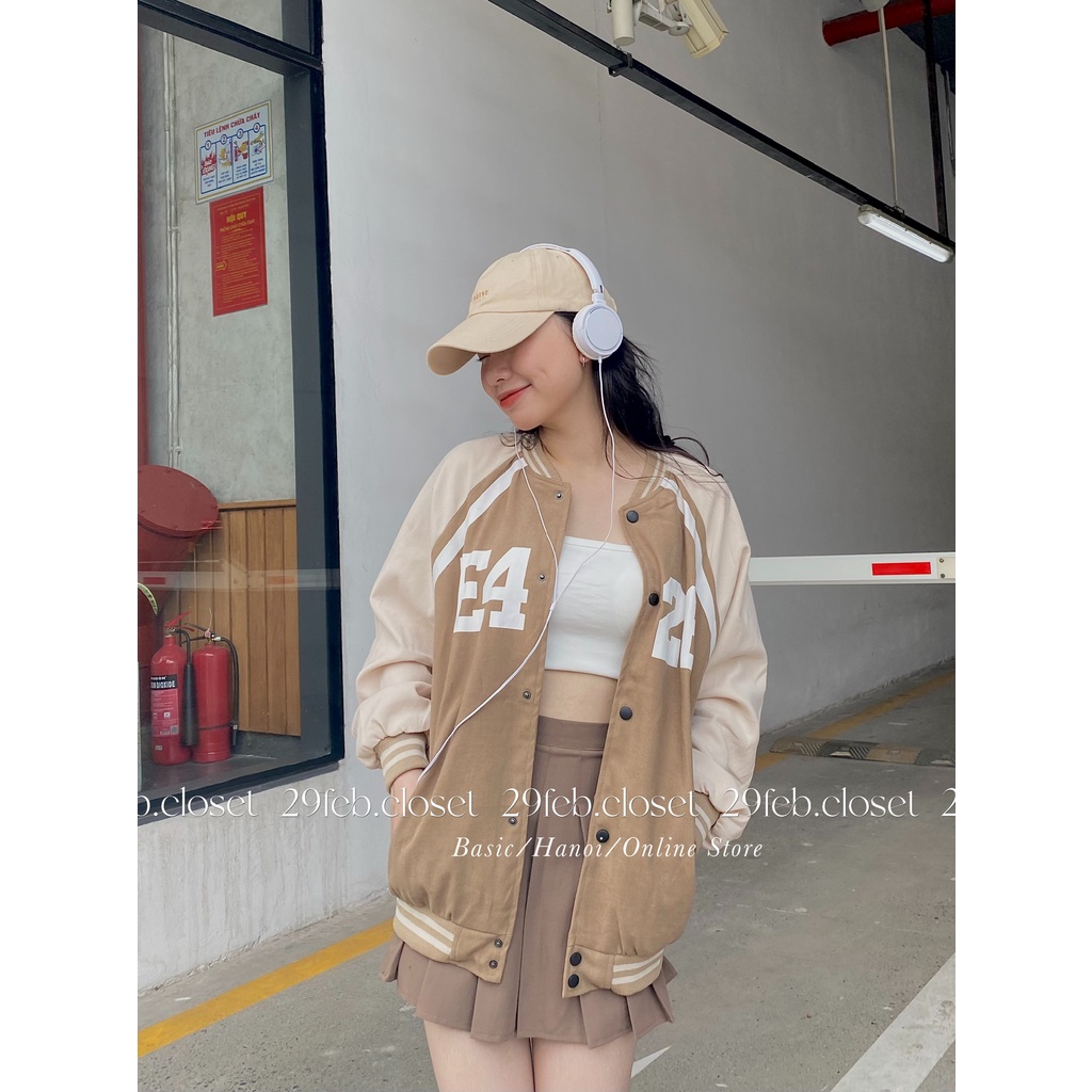 [Ảnh thật/Video] Áo khoác bomber nhung tăm 2 lớp E426 - 29feb.closet - A74