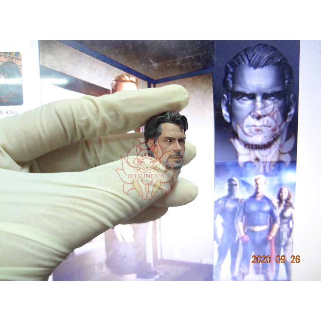 1/12 head, 1/12đầu khắc Tony Stark - Ironman Origin