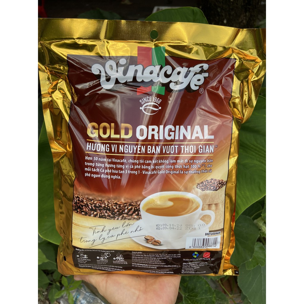 Cà phê sữa hòa tan VinaCafé 3 in 1 Gold Original 480g (20g x 24 gói)