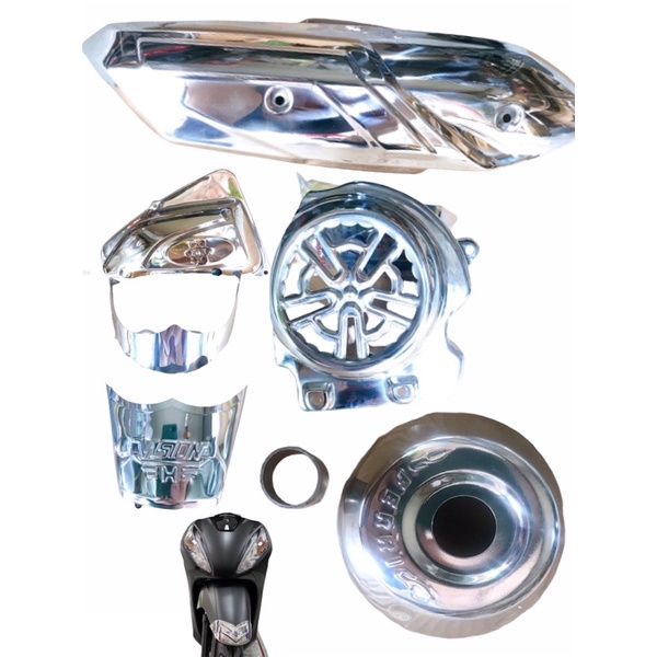 Ốp bảo vệ trang trí xe vision inox 2021-2023