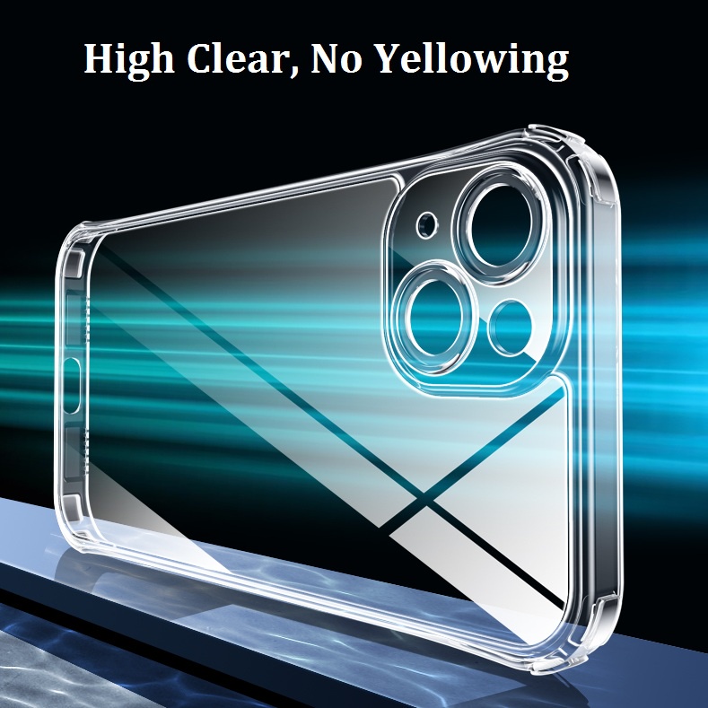 Ốp Điện Thoại Kính Cường Lực Cứng Trong Suốt Không Viền Khung Cho iPhone 13 Pro Max/13/12 Pro/12 Pro Max