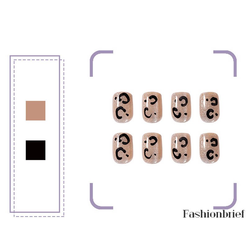 Set 24 móng tay giả họa tiết da báo thời trang