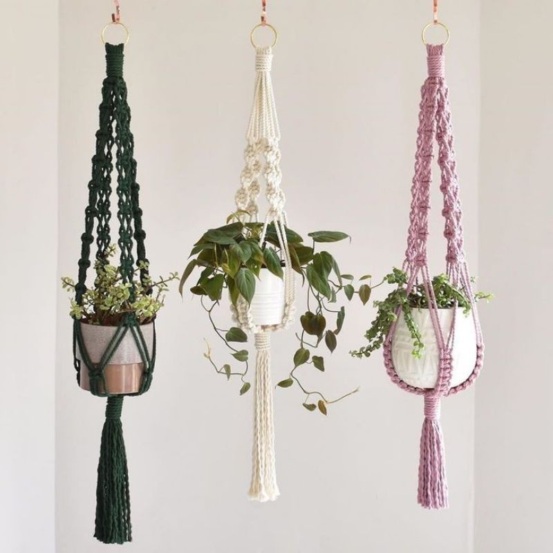 Treo Cây Tết - Dây Treo Chậu Cây Macrame  - Trang Trí Sân Vườn, Decor Phòng, Hiên Nhà - Hải Tặc Art Shop