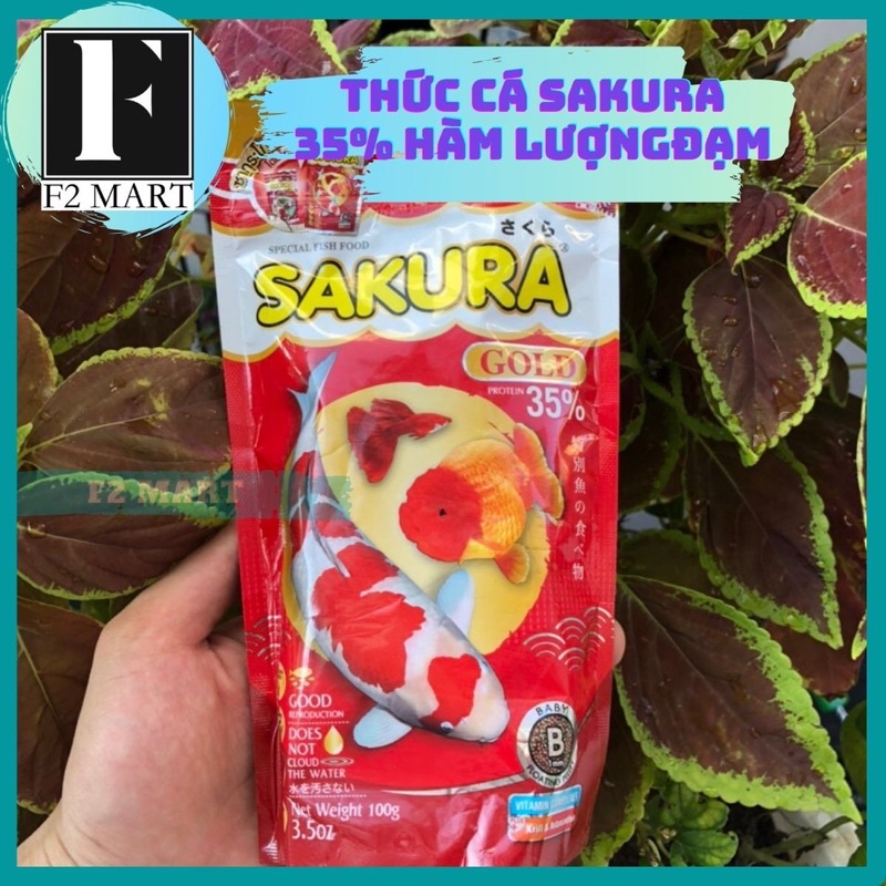 Thức ăn cho cá cảnh Sakura Gold Hàm lượng đạm 35% 100gr