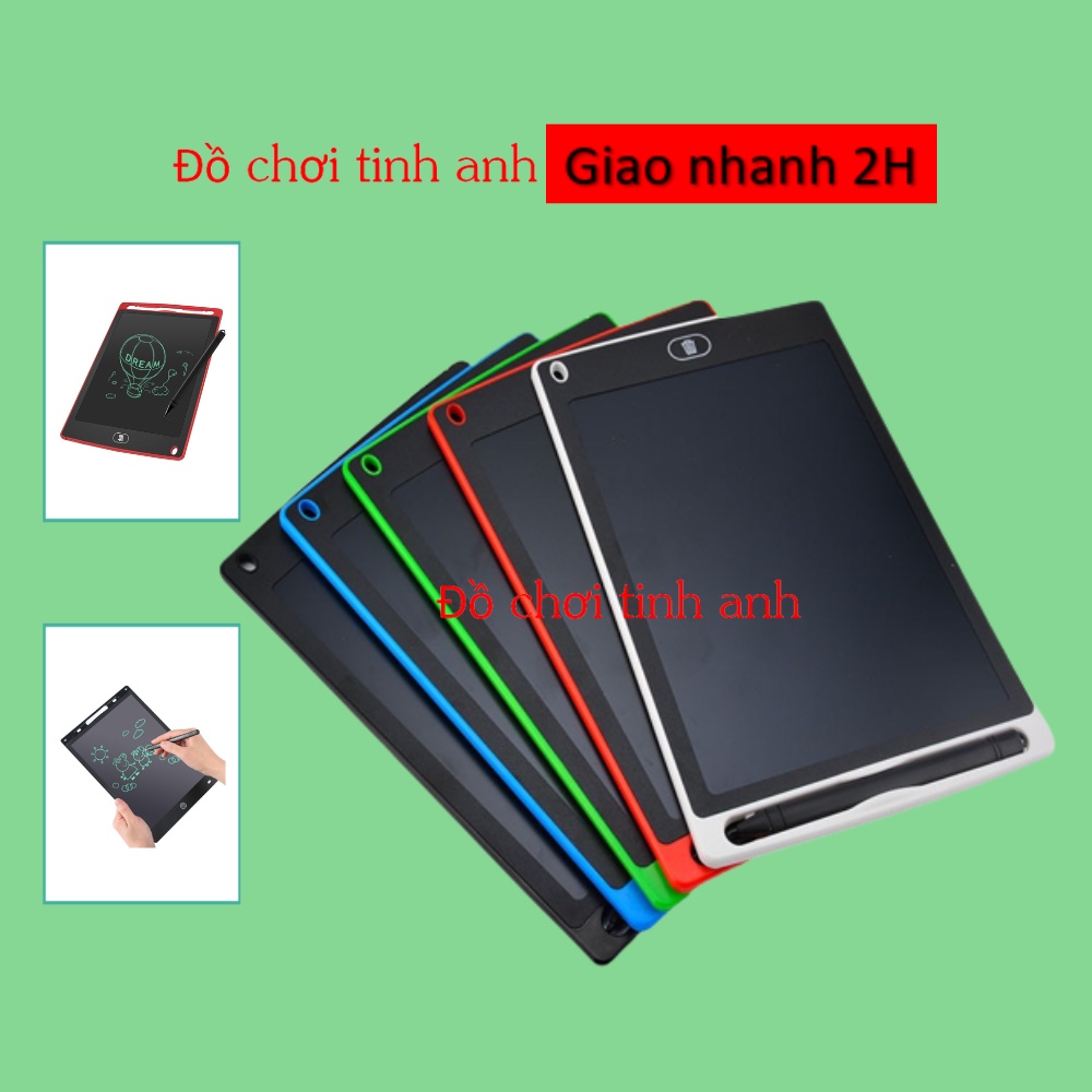 Đơn sắc và đa sắc - Bảng viết điện tử tự xóa LCD thông minh cho bé học và tập viết vẽ đa năng 8.5 inch