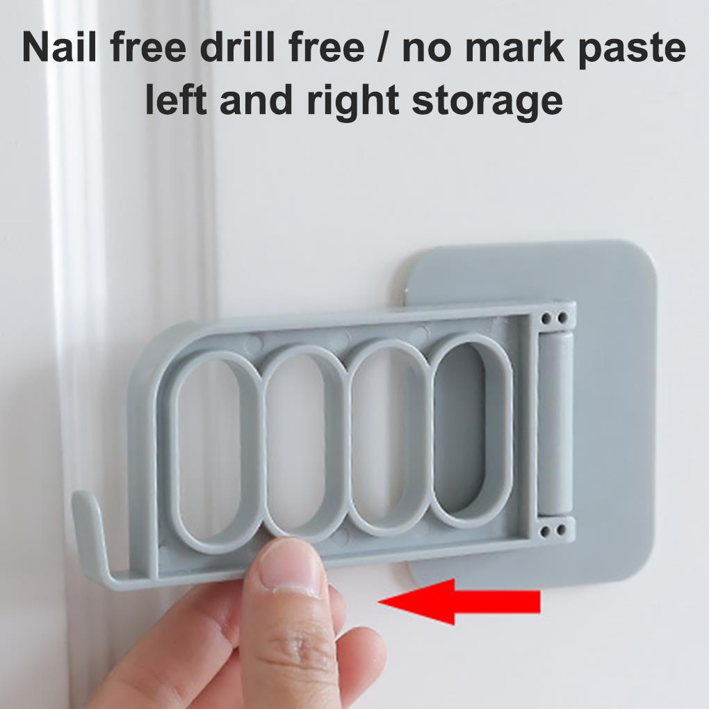 Giá Treo Khăn 4 Ngăn Gắn Tường Có Thể Gấp Gọn Tiện Dụng Cho Phòng Tắm / Ký Túc Xá