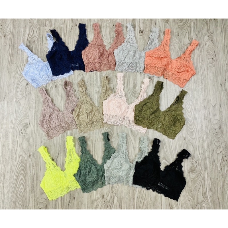 Áo Ngực Áo Lót Nữ Aerie Bralette Ren Không Gọng Xuất Khẩu Siêu Bền Có Khe Thêm Mút Đẹp XS S M L XL Nhiều Màu