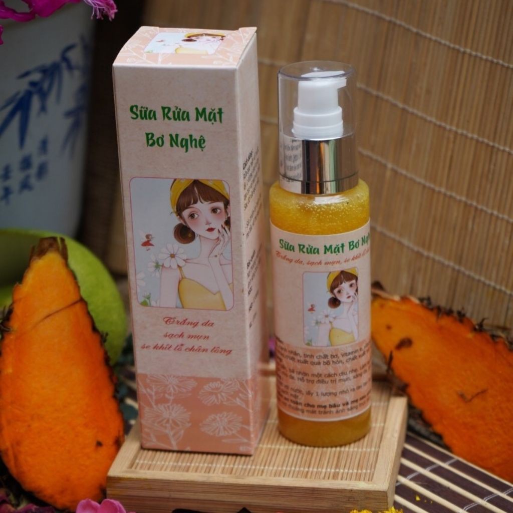 Sữa rửa mặt gấc bơ nghệ handmade 100ml sạch mụn, se khít lỗ chân lông ( có giấy kiểm nghiệm)