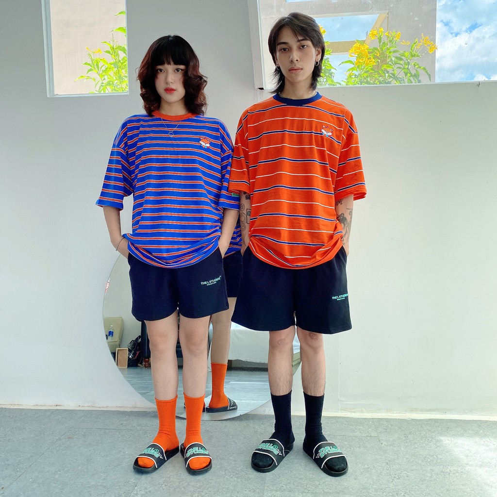 THELSTUDIOS - Áo thun sọc ngang thêu Foxie (4 màu) | BigBuy360 - bigbuy360.vn
