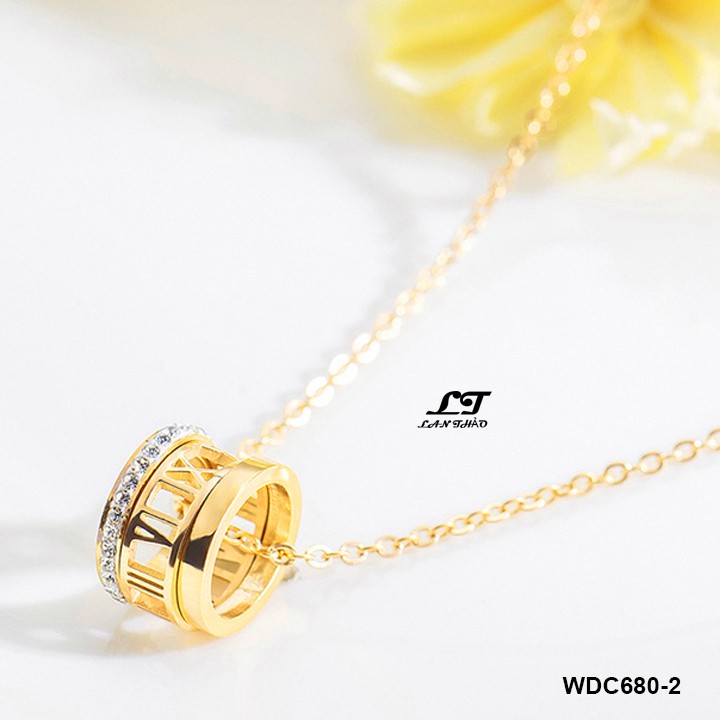 Dây chuyền nữ titan chữ số la mã ver10 (vàng) WDC680-2
